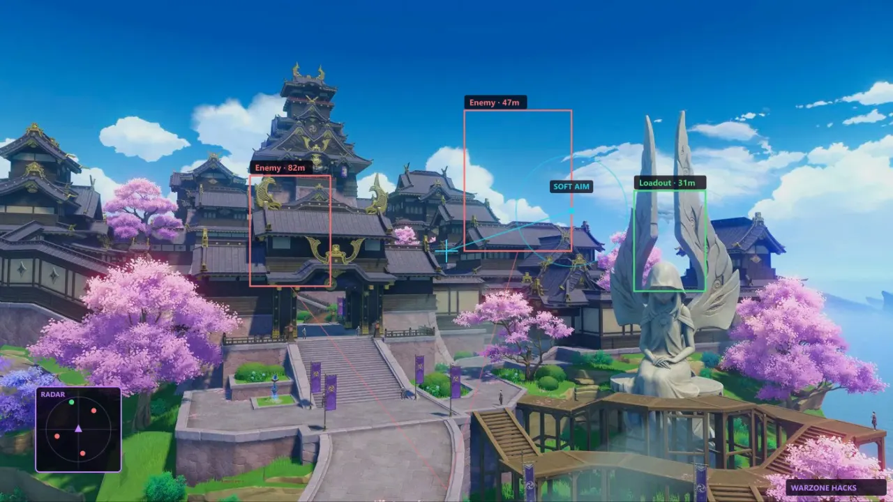 ESP overlay visualization for Genshin aimbot and wallhack search terms explained